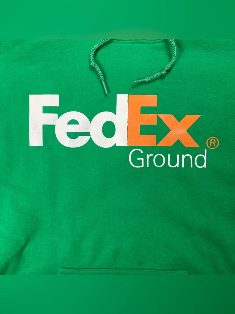 FedEx Ground Green Pullover Hoodie Sweatshirt Gildan Heavy Blend Men’s Medium. - Picture 2 of 8